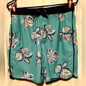 O'NEILL Urchin Volley Floral Print Swim Trunks In Turquoise Mens Sz S
